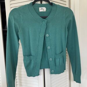 Milly of New York Teal Button-Up Cardigan